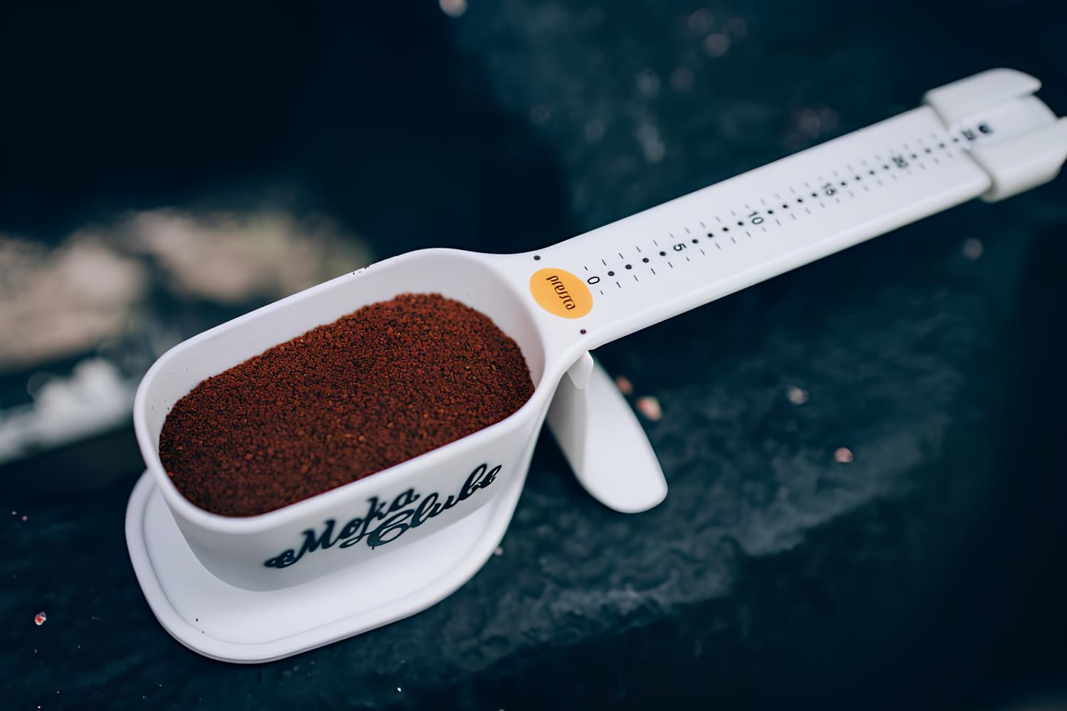 balanças para café manual brança ao lado de pacote de café