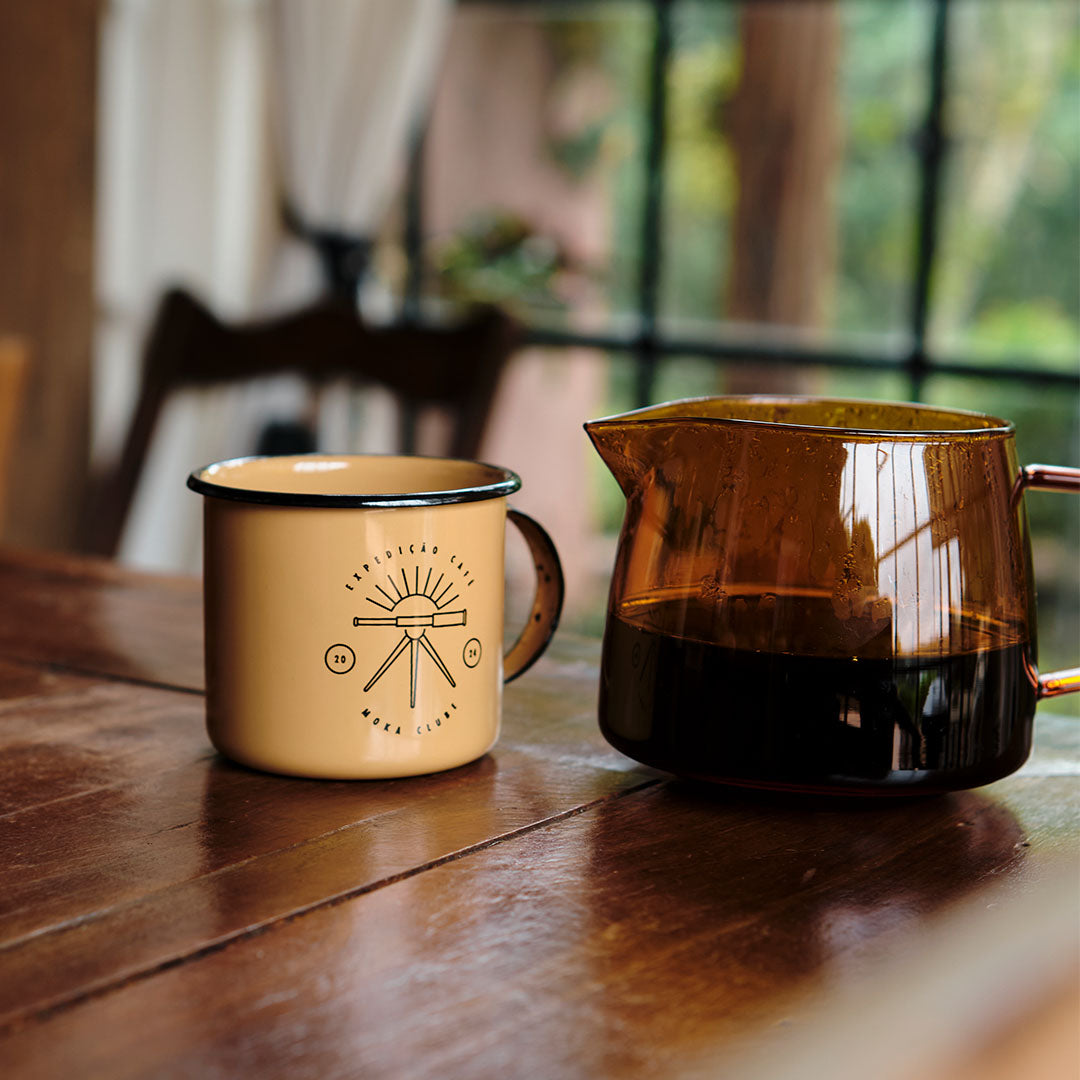 Caneca esmaltada - Coleção Expedição - Marrom