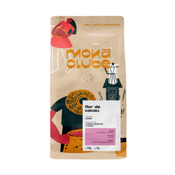 Pacote de café Moka Clube Flor de Cacau