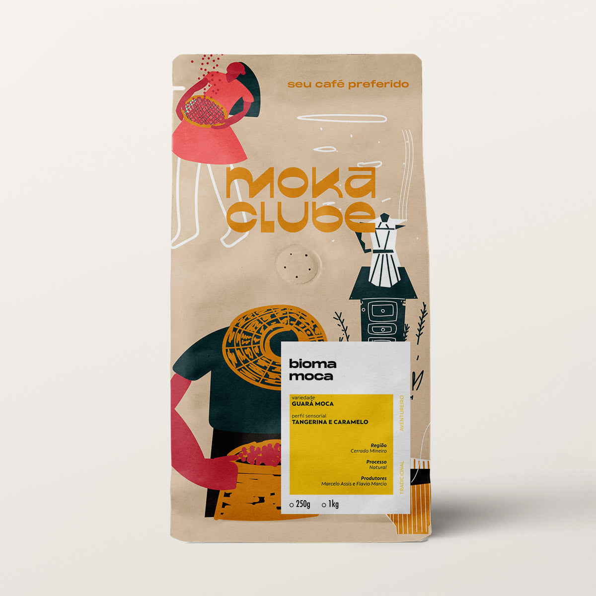 Pacote de café bioma moca Moka Clube