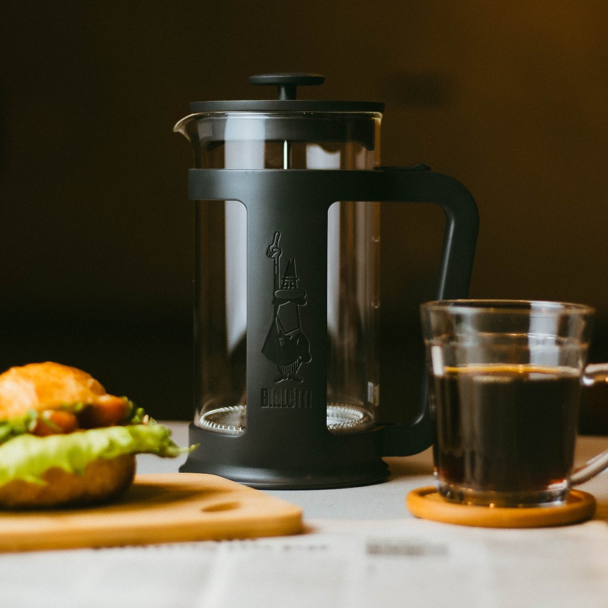 French Press Bialetti Smart 1L - Preta + Brinde