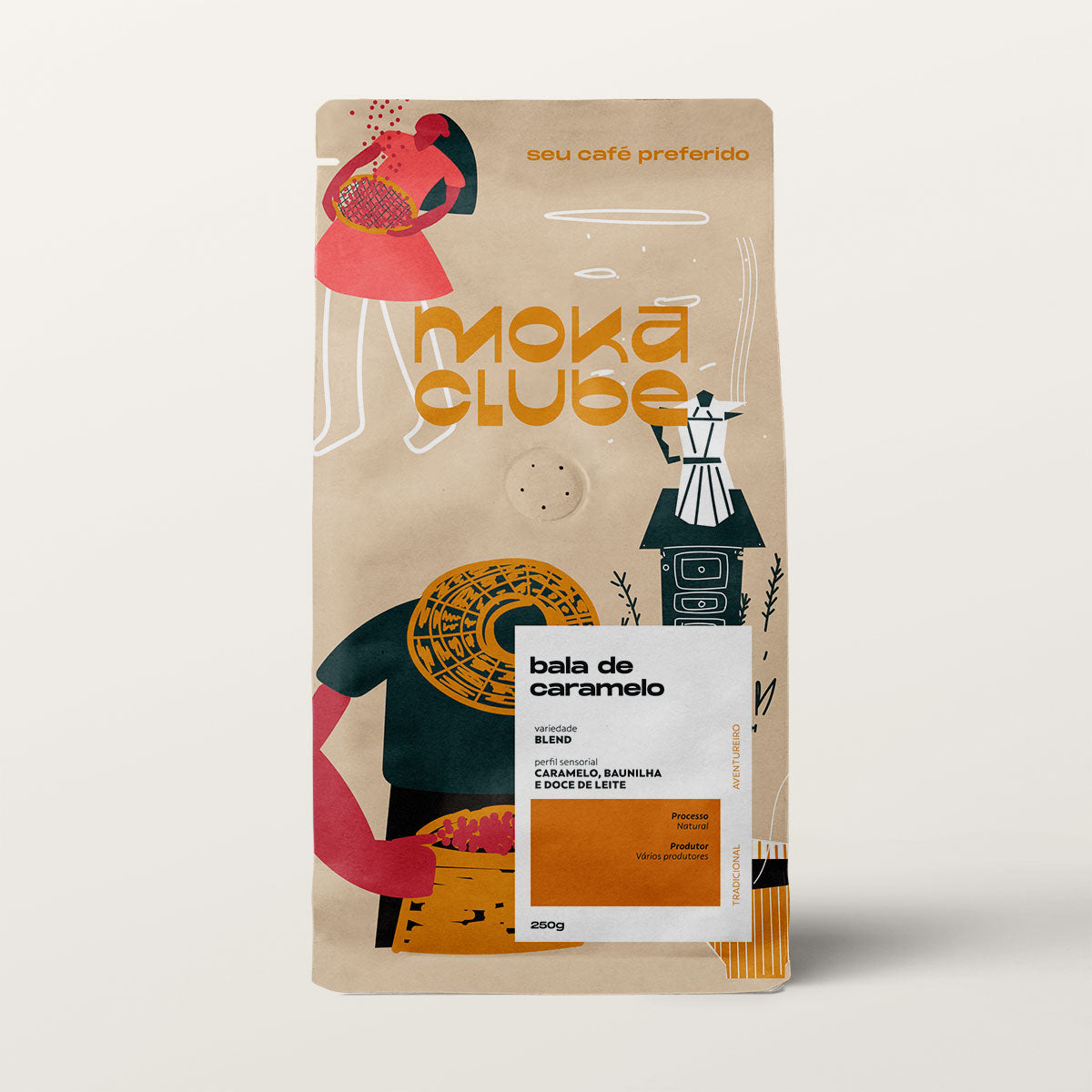 Pacote de café Moka Clube Bala de Caramelo